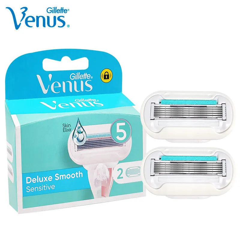 Gillette Venus Women's Razor Deluxe Smooth 5 Layers Shaving Blades for Lady Sensitive Skin Hair Removal Replacement Blade Refill