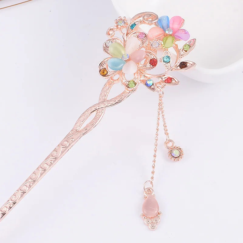 Vintage Chinese Traditional Flower Hairpin Classic Hair Stick Elegant Women Elegant Hanfu Hair Accessories заколка для волос