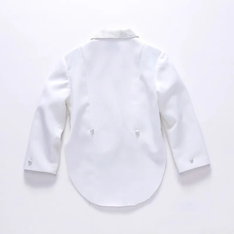 2023 Baby Boy Classic Tuxedo black/white suits Infant Baptism Wedding Suit Toddler Formal Party Christening Church Outfit  4PCS