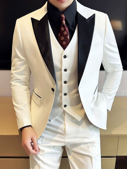 Wedding Silm Business Simplicity Three-Piece Suit for Bridegroom