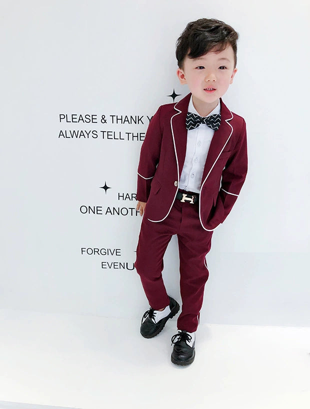 Red Wedding Casual Spring Children's Suit