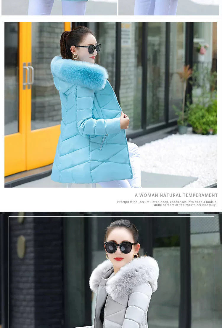 Mid Length Long Length Winter Cotton-Padded Jacket Slim-Fit Women's down Jacket