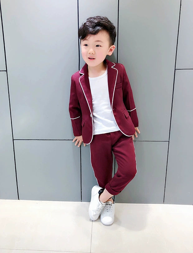 Red Wedding Casual Spring Children's Suit