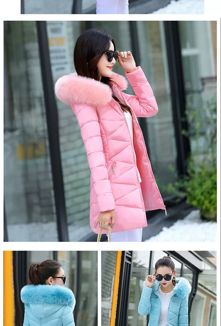 Mid Length Long Length Winter Cotton-Padded Jacket Slim-Fit Women's down Jacket