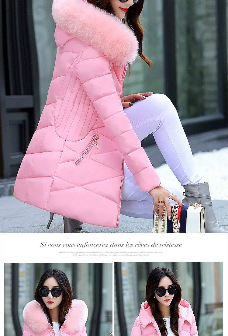 Mid Length Long Length Winter Cotton-Padded Jacket Slim-Fit Women's down Jacket