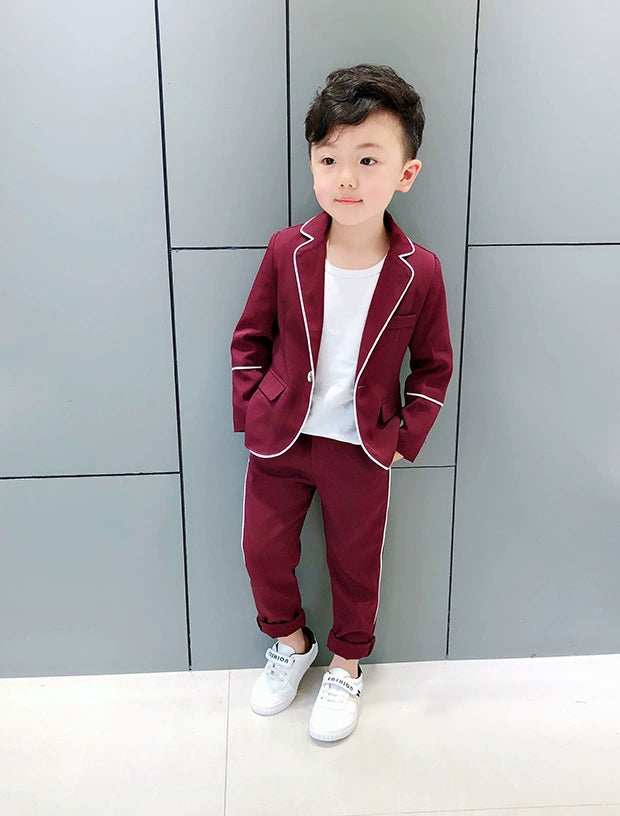 Red Wedding Casual Spring Children's Suit