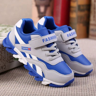 Leather Waterproof Spring and Autumn Medium and Large Children's Sneakers