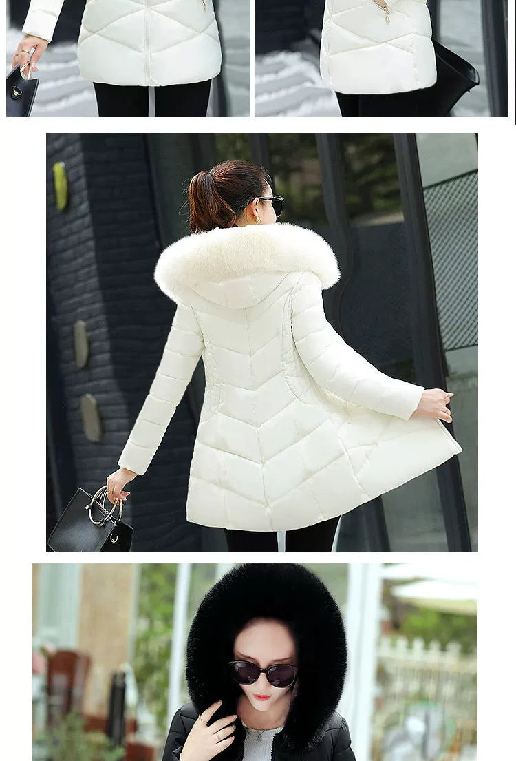 Mid Length Long Length Winter Cotton-Padded Jacket Slim-Fit Women's down Jacket