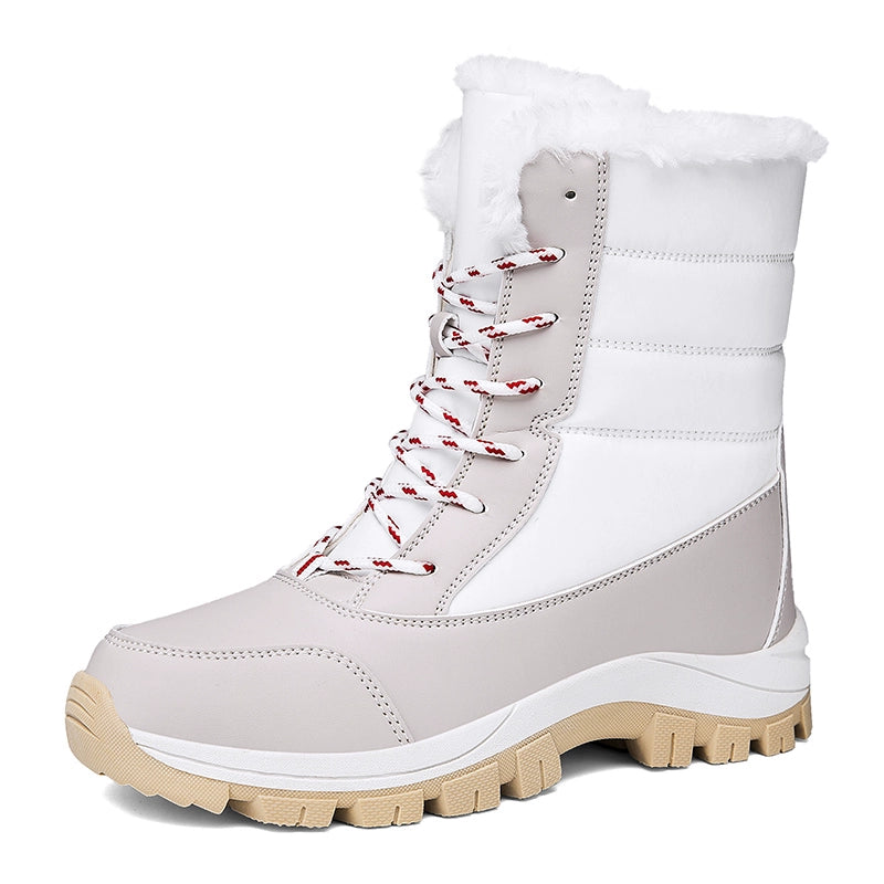 Winter New Women's Shoes Fleece-lined Thickening Thermal Cotton Shoes Leather Waterproof Non Slip Thick Cotton Boots Northeast Outdoor Snow Boots