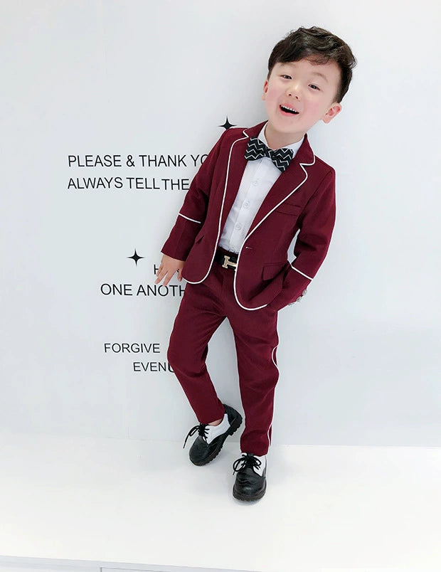 Red Wedding Casual Spring Children's Suit