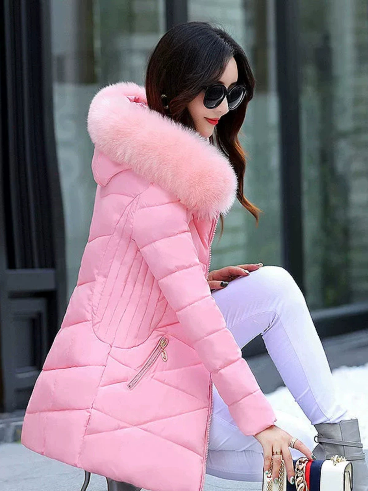 Mid Length Long Length Winter Cotton-Padded Jacket Slim-Fit Women's down Jacket