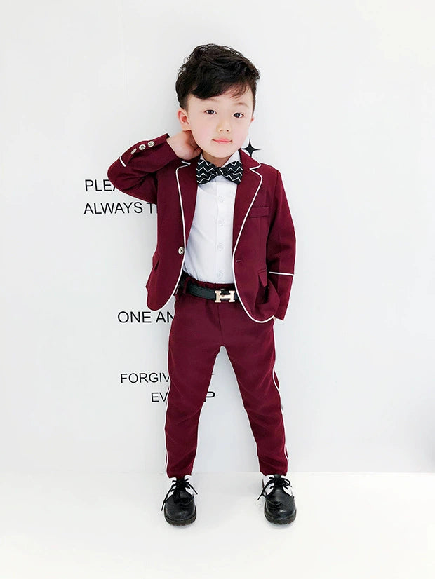 Red Wedding Casual Spring Children's Suit