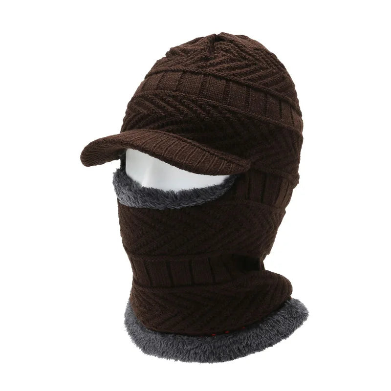 Winter Hat for Men Skullies Beanies Hats Winter Beanies for Men Women Wool Scarf Cap Balaclava Mask Bonnet Knitted Hat for Women