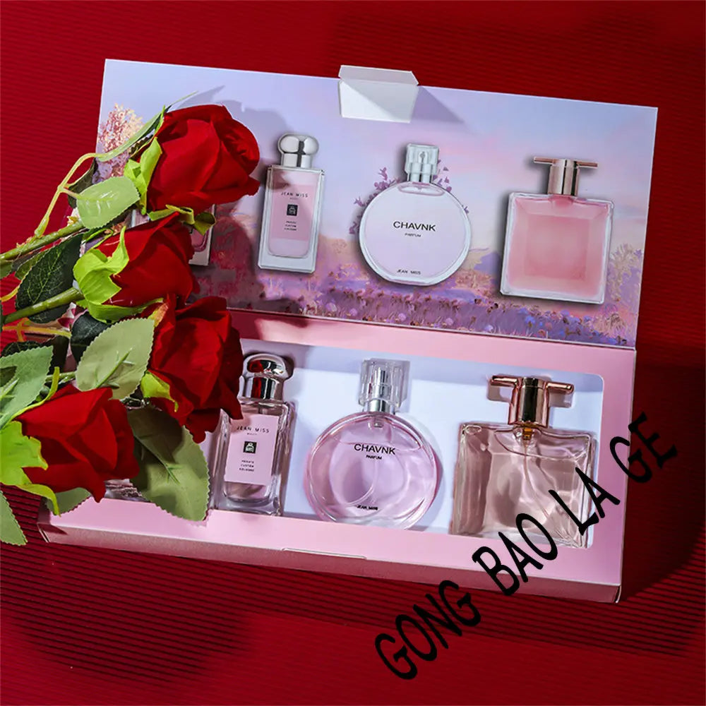 Brand 120ml Perfume Women Gift Box 4pcs Set Plant Floral Scent Lasting Fragrance Eau De Parfums Fresh Natural Perfumes Feminino