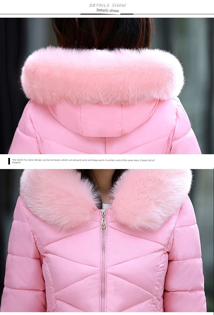 Mid Length Long Length Winter Cotton-Padded Jacket Slim-Fit Women's down Jacket