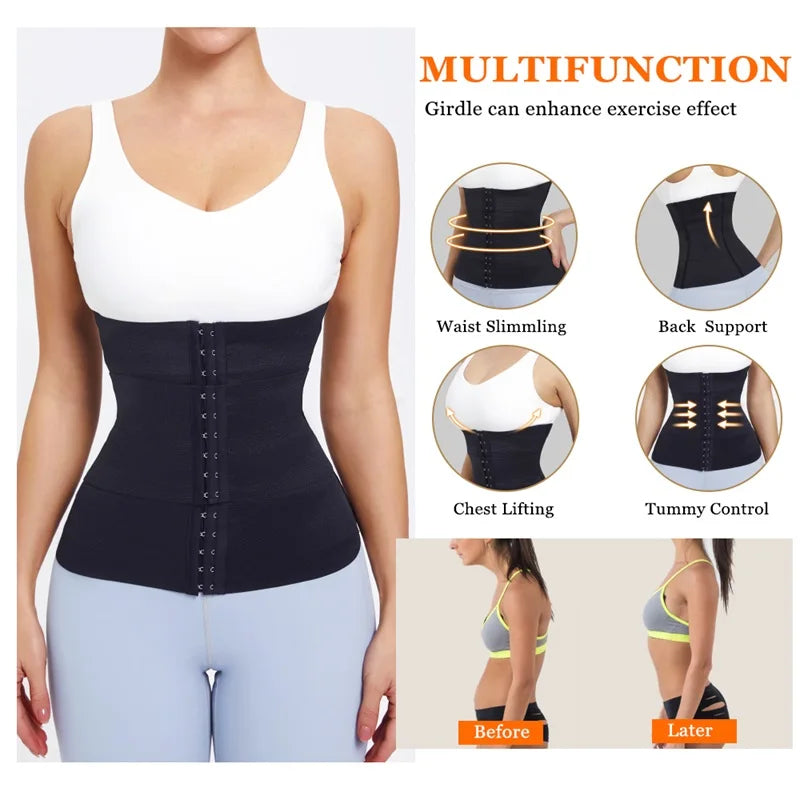 MiiOW Waist Trainer Corset Women Binders Shapers Tummy Wrap Body Shapewear Slimming Belt Flat Belly Workout Postpartum Girdle