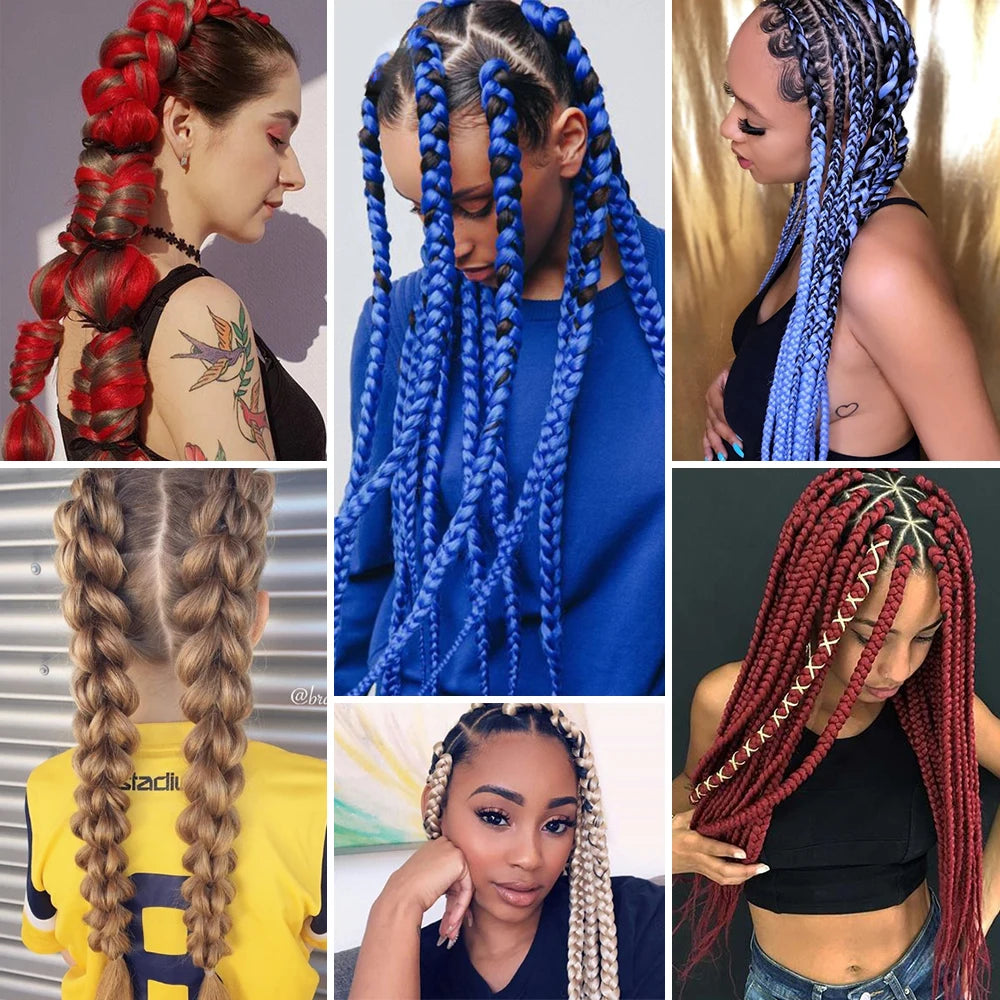 Xpression 82 Inch Jumbo Braiding Hair Pre Stretched 165g Pure Color High Temperature Synthetic Hair Extensions For Women Braids