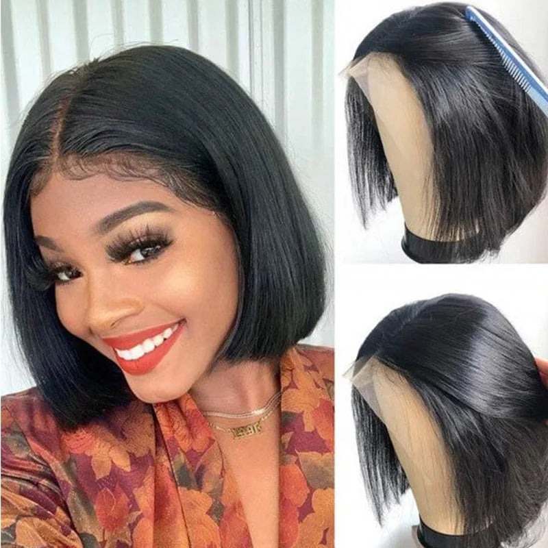 Hot Sale Short BOB Wig T Part Side Part Bob Wigs Lace Frontal Cuticle Aligned Pre Plucked Brazilian Human Hair for Black Women