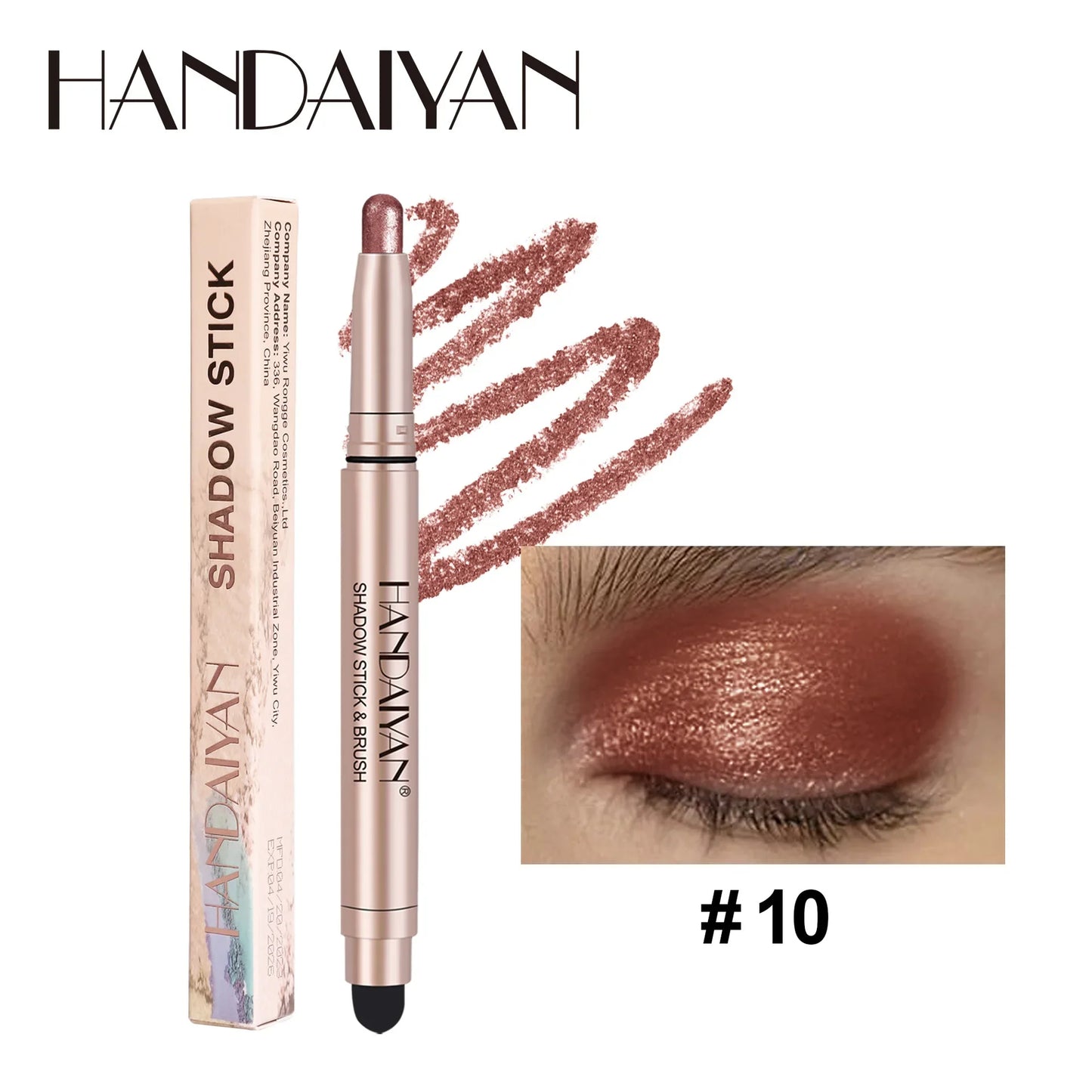 Colorful Eyeshadow Stick Pink Brown Green Black Eyeshadow Pencil High Gloss Pearlescent Shadow Sticks Waterproof Stage Makeup