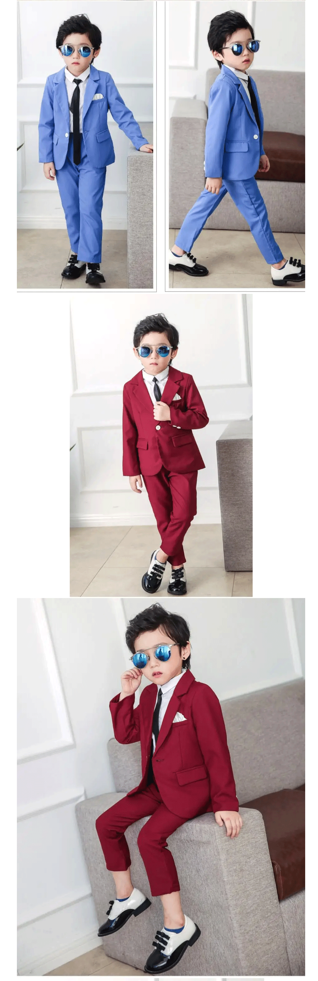 2024 Boys Suits for Weddings Blazer Pants Kids Formal Clothes Dresses Children Party Sets Classic Teeanger Boy School Uniform