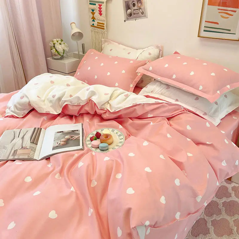 Checkerboard Bedding Set No Comforter Quilt Duvet Cover Pillowcase Flat Sheet Single Queen Size Polyester Bedclothes