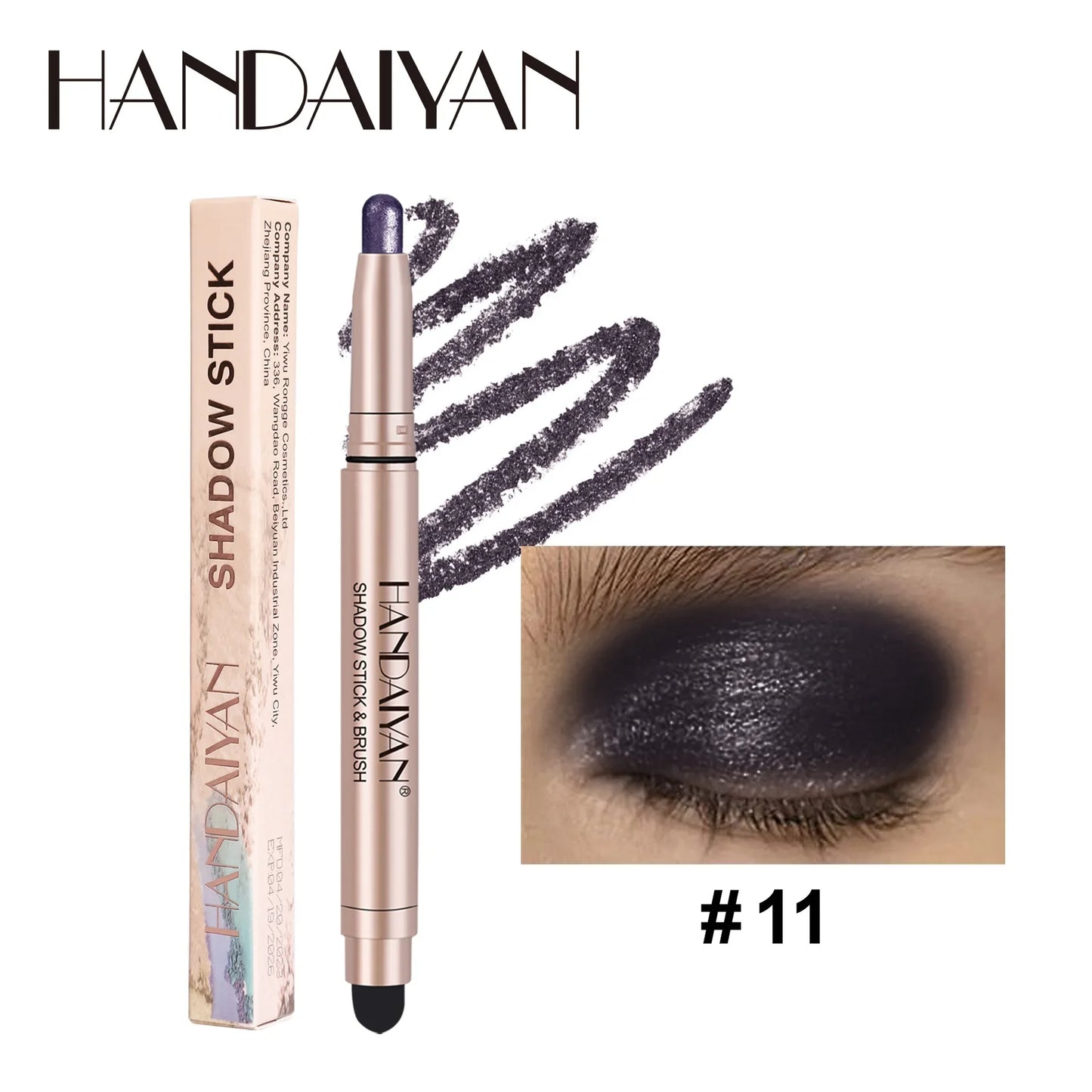 Colorful Eyeshadow Stick Pink Brown Green Black Eyeshadow Pencil High Gloss Pearlescent Shadow Sticks Waterproof Stage Makeup