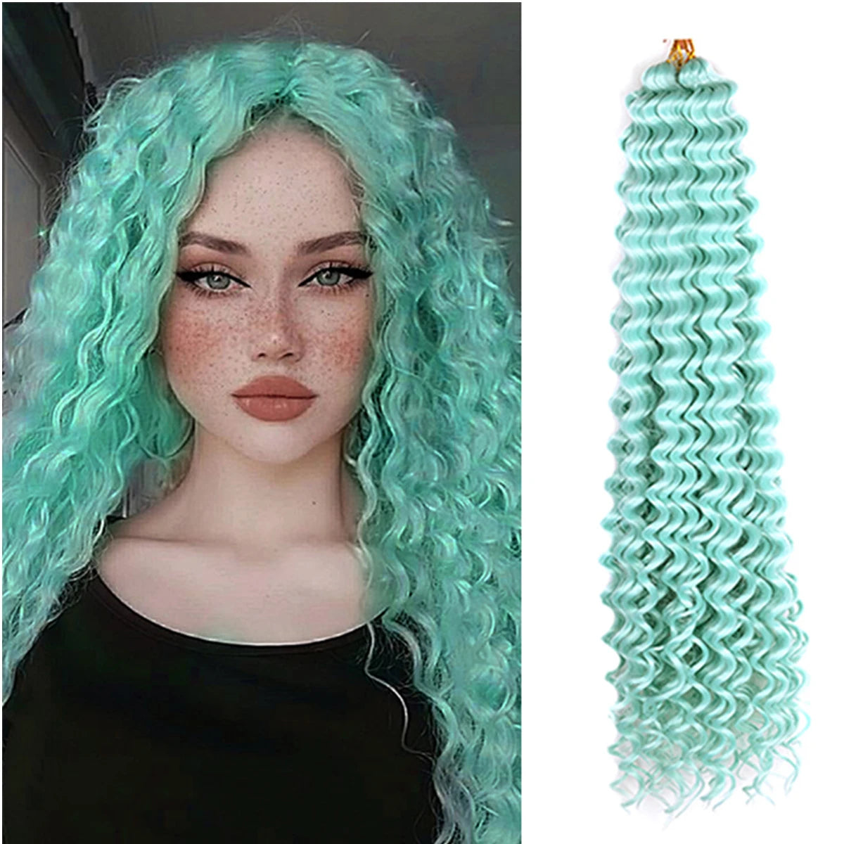 Synthetic Ocean Wave Free Tress Crochet Braiding Hair Soft Afro Curls Deep Wave Hair Extensions For Women Water Wave Hair