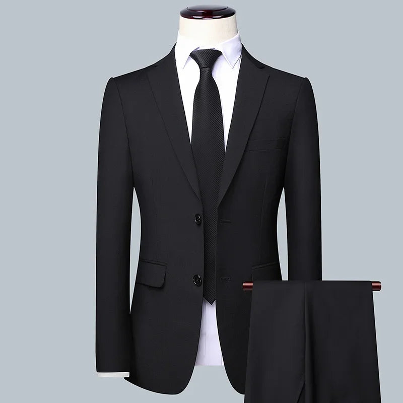 New Wedding Suit for Men (suit + Vest + Trousers) Solid Color Business Suit 3/2 Business Suit for The Bridegroom and Best Man