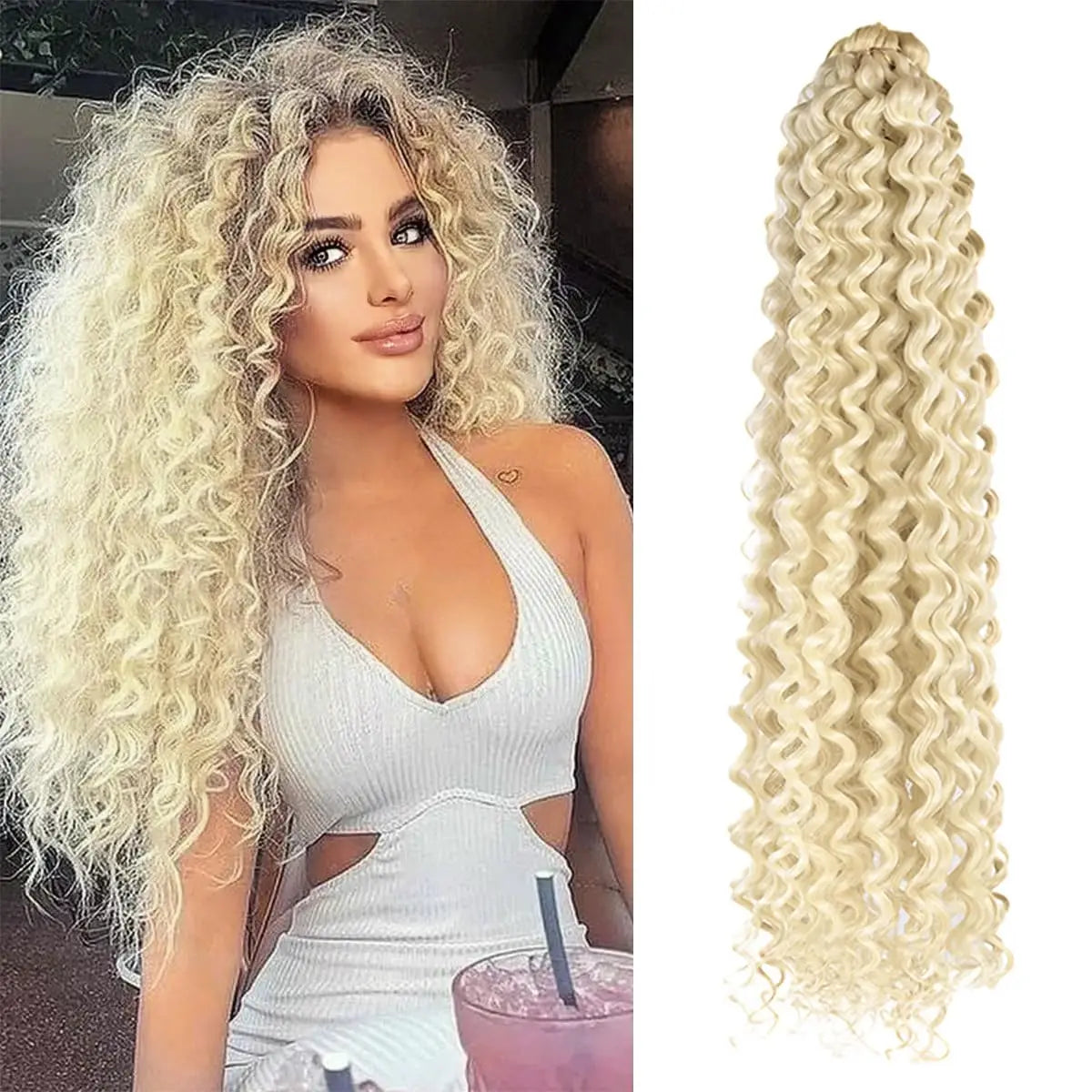 Synthetic Ocean Wave Free Tress Crochet Braiding Hair Soft Afro Curls Deep Wave Hair Extensions For Women Water Wave Hair