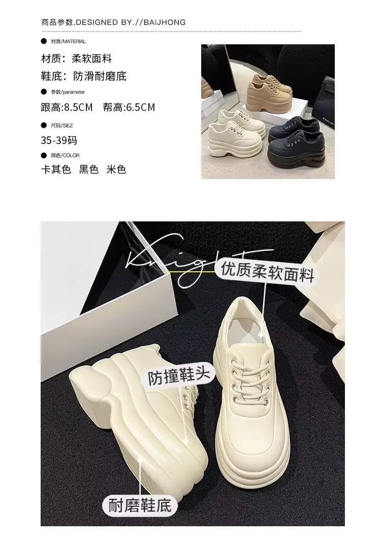 New White Hidden Wedge Heels Sneakers Casual Shoes Woman High Platform Shoes Women High Heels Wedges Shoes Zapatillas De Deporte