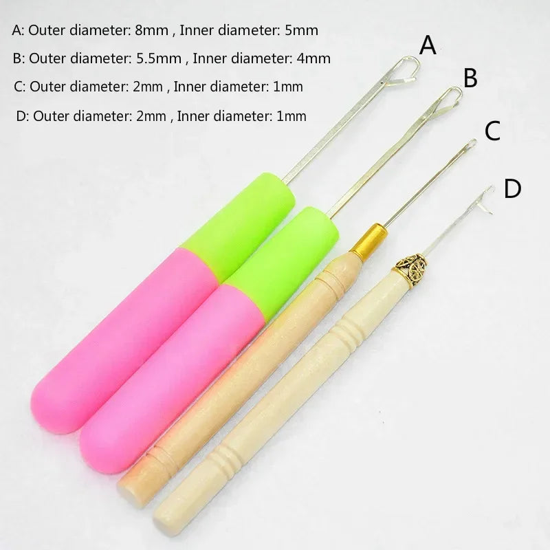 1pcs/lot Plastic Crochet Braid Needle Feather Hair Extension Tools Wig Hook Needle Threader Knitting Hair Crochet Needles