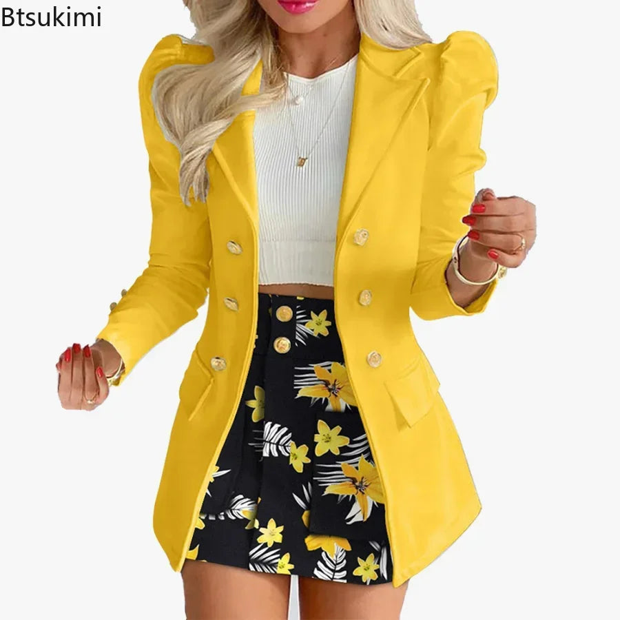 2024 Women Printed Single Breasted Jacket and Mini Skirt Set Ladies Long Sleeve Skirt Suit 2-piece Office Women Dress Skirt Set