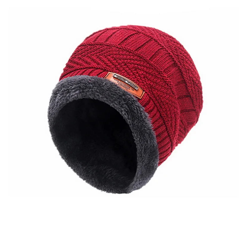 Winter Hats Knit Cap Men And Women Velvet Hat Coral Fleece Scarf Outdoor Riding Hat Warm Thickening Plus Velvet Neck Protect Cap