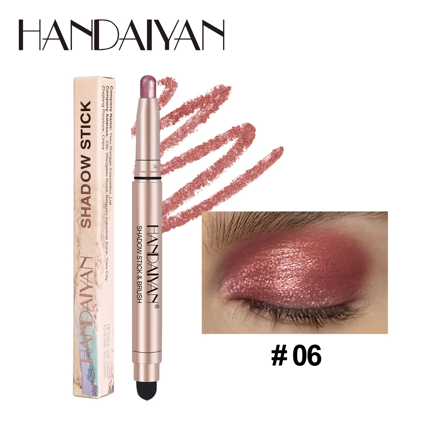 Colorful Eyeshadow Stick Pink Brown Green Black Eyeshadow Pencil High Gloss Pearlescent Shadow Sticks Waterproof Stage Makeup