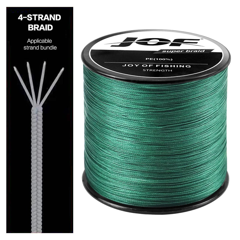 JOF 4 Strands Braided Fishing Line 300M Multifilament Carp Fishing Multifunction PE Fishing Line for 10-82LB Pesca