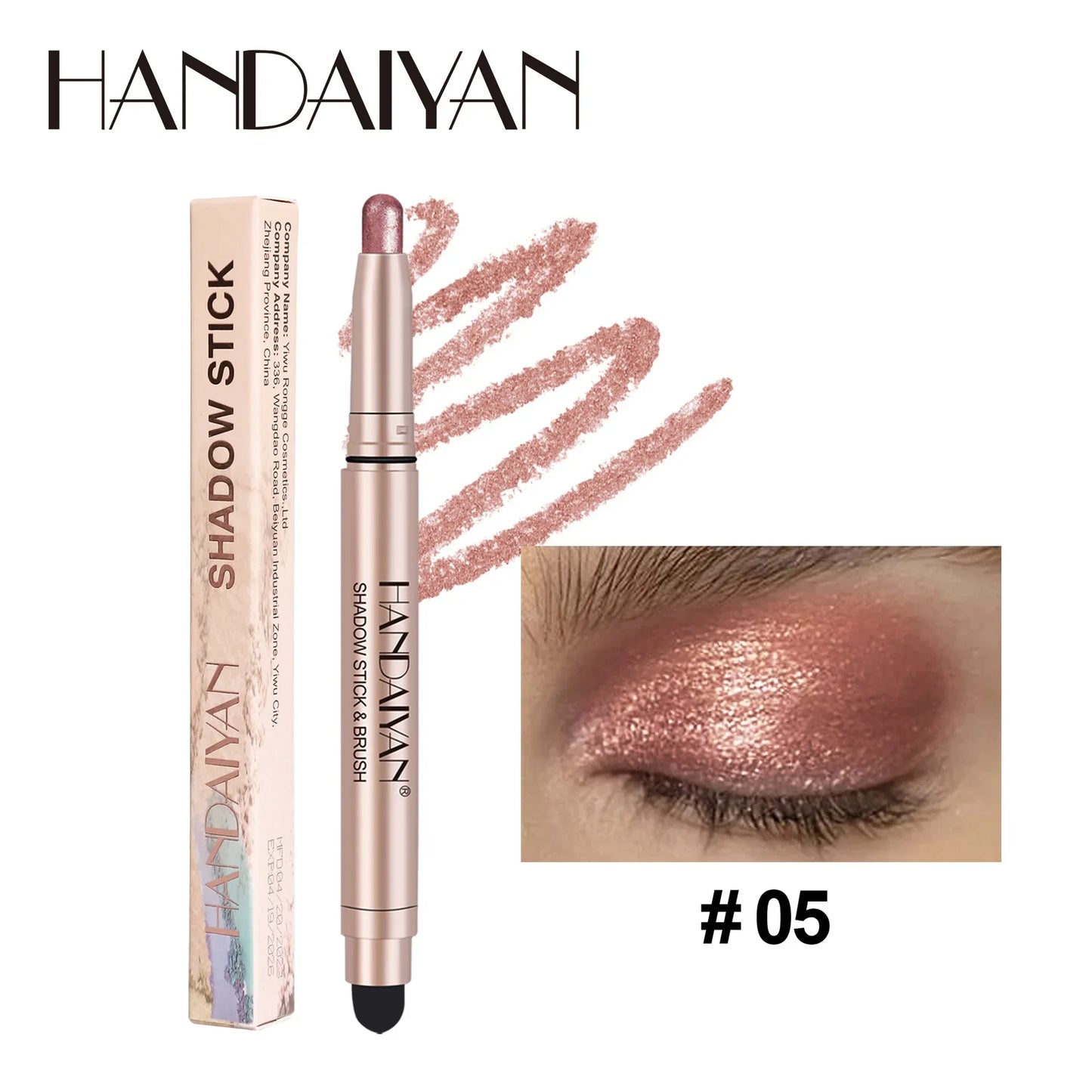 Colorful Eyeshadow Stick Pink Brown Green Black Eyeshadow Pencil High Gloss Pearlescent Shadow Sticks Waterproof Stage Makeup