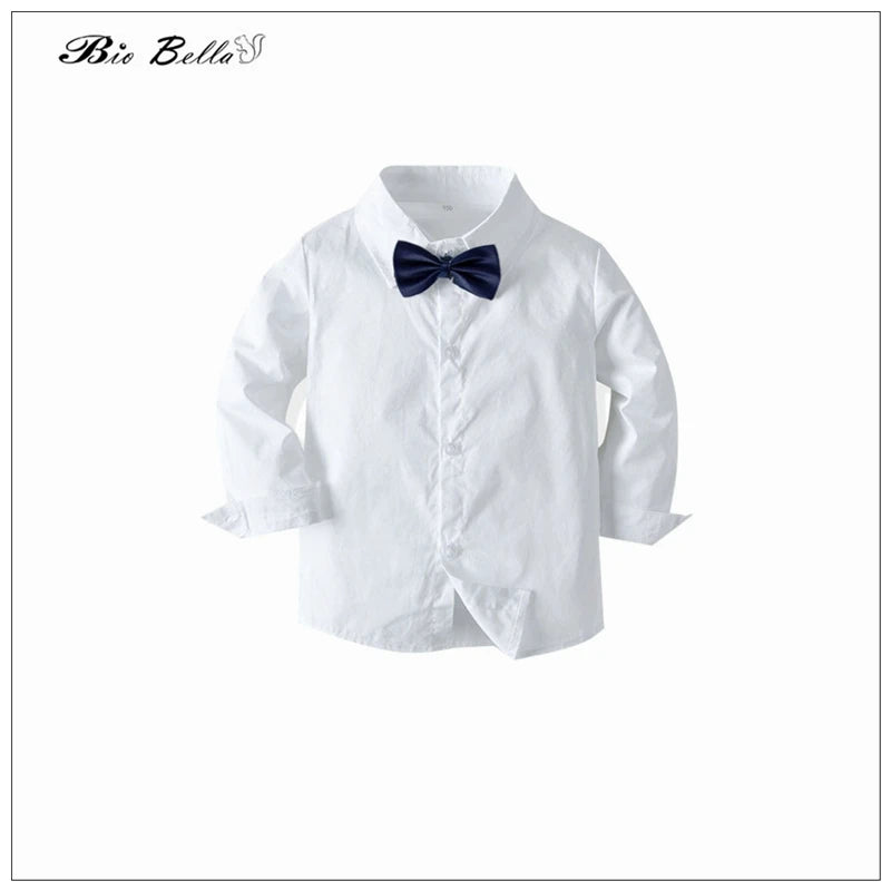 Children Boy Spring Autumn Clothes Suit Soild Infantil Wedding Birthday Kids Full Sleeve TShirt+Pants Infantil Outfits Costumes