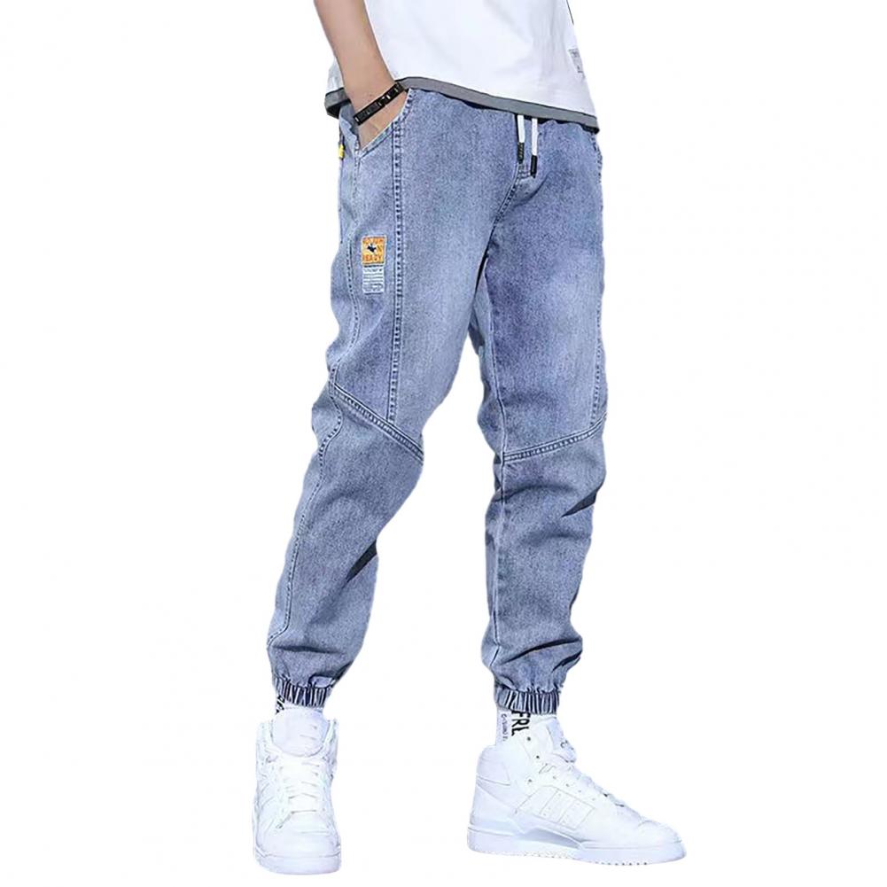 Autumn Winter Blue Cargo Jeans Men Streetwear Denim Jogger Pants Baggy Jean Trousers Male Oversize Large size 5XL