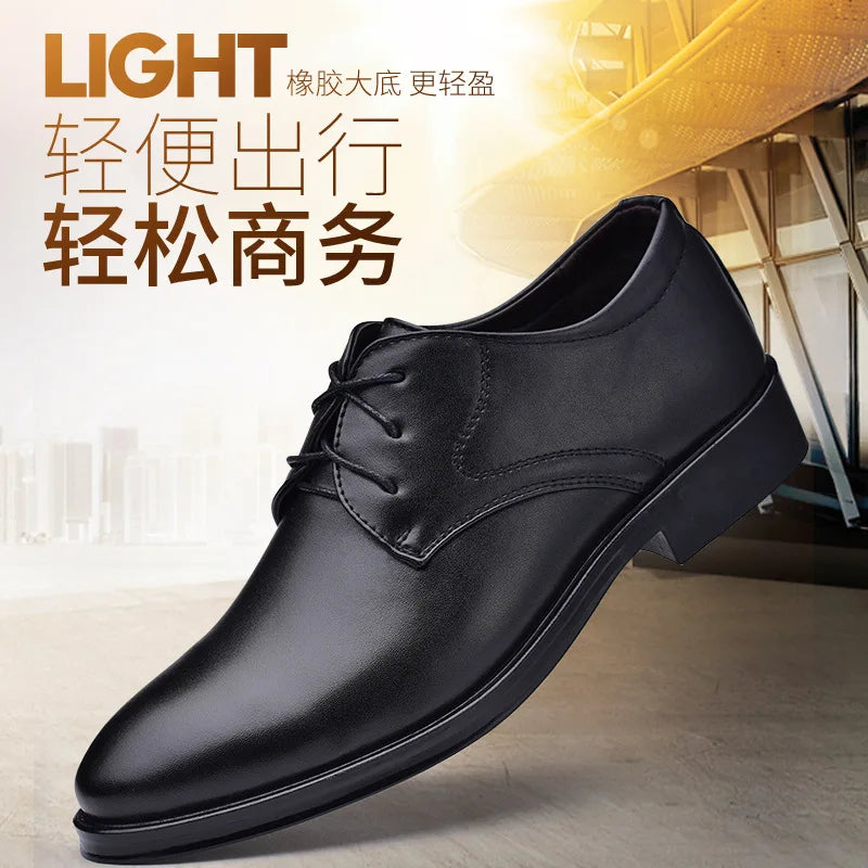 Men Dressing Shoes Formal for Men's Casual Shoe Leather Social Wedding Designer Pointed Toe Black Office Winter Shoes Brand 2023