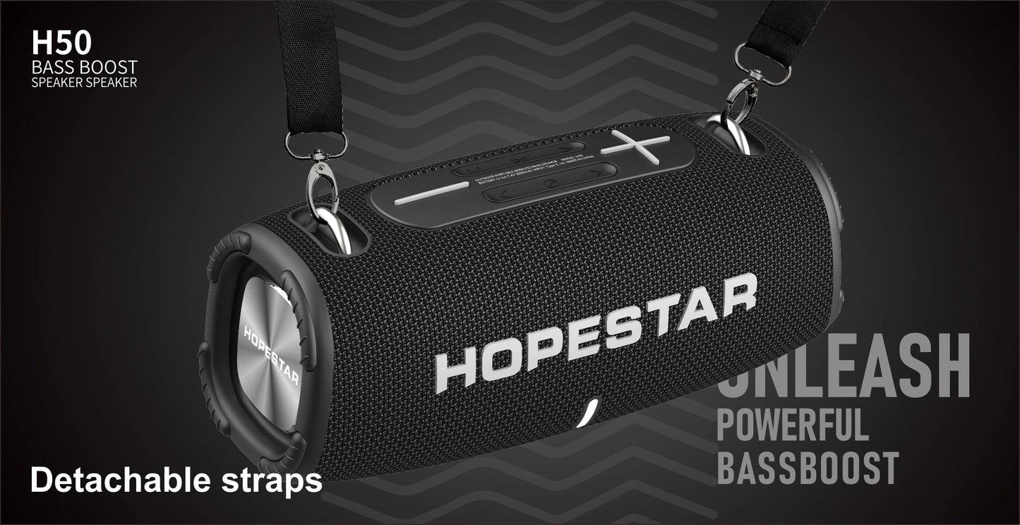 Hopestars LPX6 Waterproof Speaker Portable Column TWS Stereo Wireless Subwoofers With RGB Light TF FM Caixa De Som Bluetooth H50