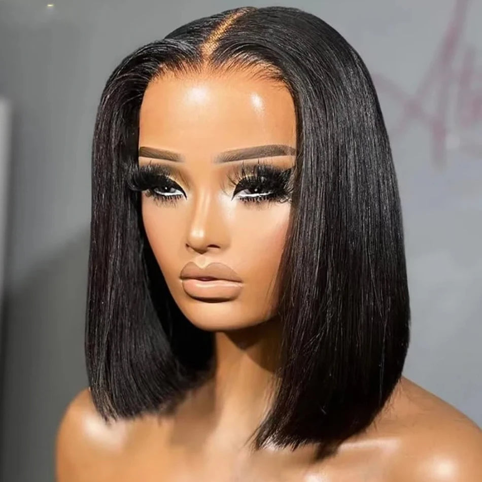 12A Ready To Go Bone Straight Bob Wig Lace Frontal 100% Human Hair Wigs For Women Short Bob Wig Lace Closure Wig Glueless Wig