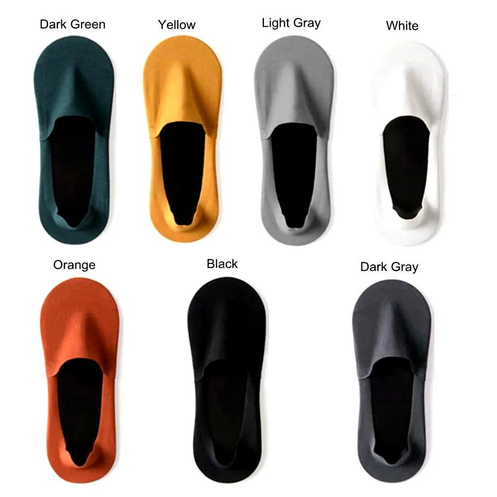 4 Pairs Ice Silk Men Invisible Socks Invisible Nylon Non-slip Socks No Trace Casual Breathable Solid Color Sokken