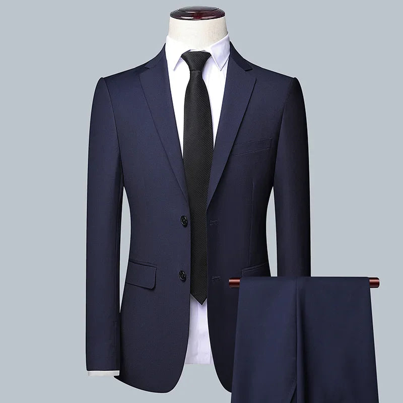 New Wedding Suit for Men (suit + Vest + Trousers) Solid Color Business Suit 3/2 Business Suit for The Bridegroom and Best Man