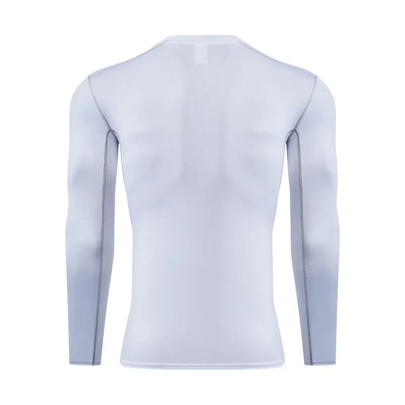 2024 Men's Long Sleeved Sports T-Shirt With High Elasticity And Quick Drying Solid Color Long Sleeves