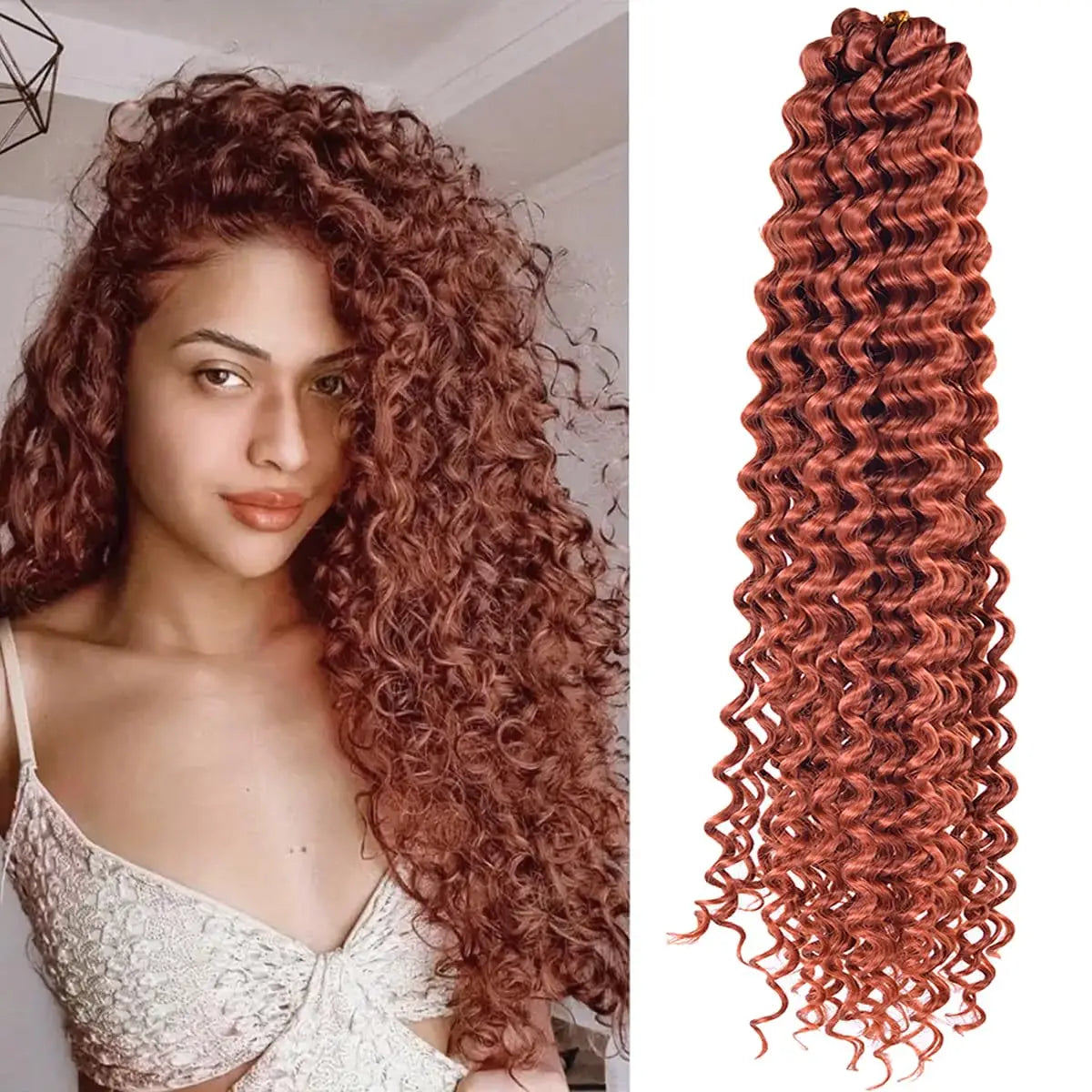 Synthetic Ocean Wave Free Tress Crochet Braiding Hair Soft Afro Curls Deep Wave Hair Extensions For Women Water Wave Hair