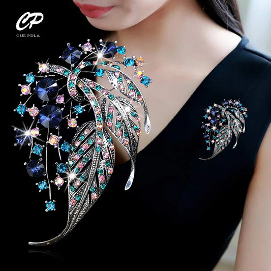 High-end Exquisite Colorful Hollow Leaf Brooch Coat Cardigan Suit Pin Brooch Female Elegant Atmosphere Clothing Accessories