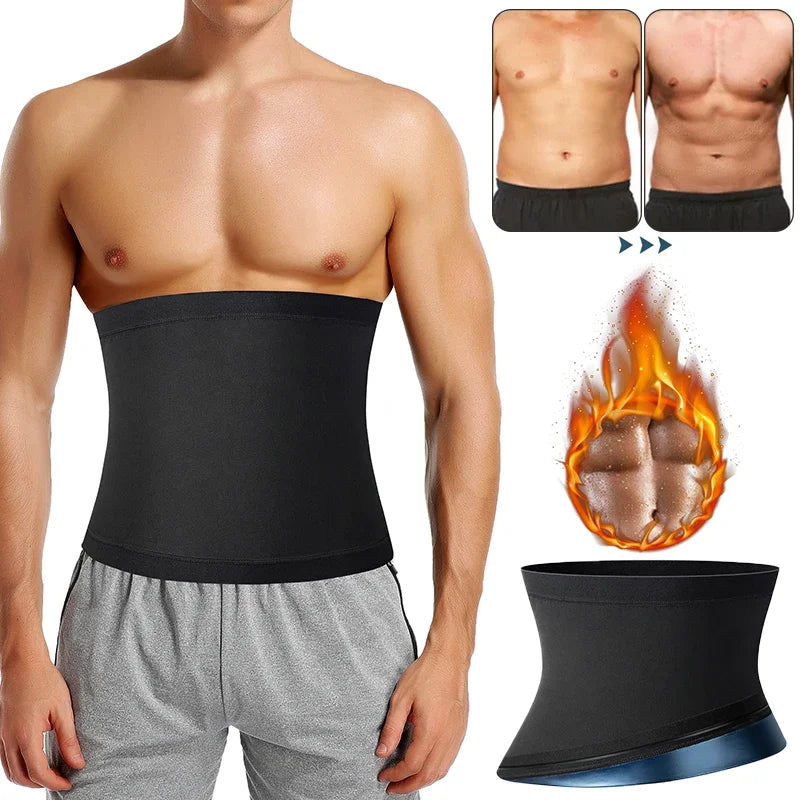 Mens Abdomen Reducer Sauna Body Shaper Fitness Sweat Trimmer Belt Waist Trainer Belly Slimming Shapewear Waist Trainer Corset We