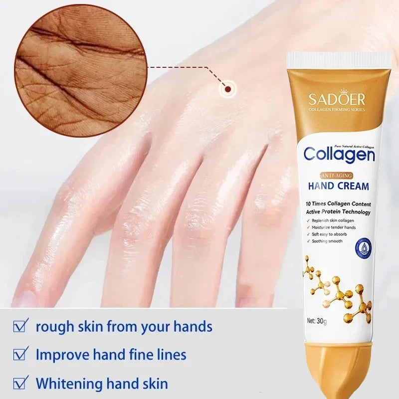 Collagen Anti-wrinkle Hand Cream Skin Cracked Repair Products Soften Nourish Anti-drying Whitening Moisturizing Skin Care New