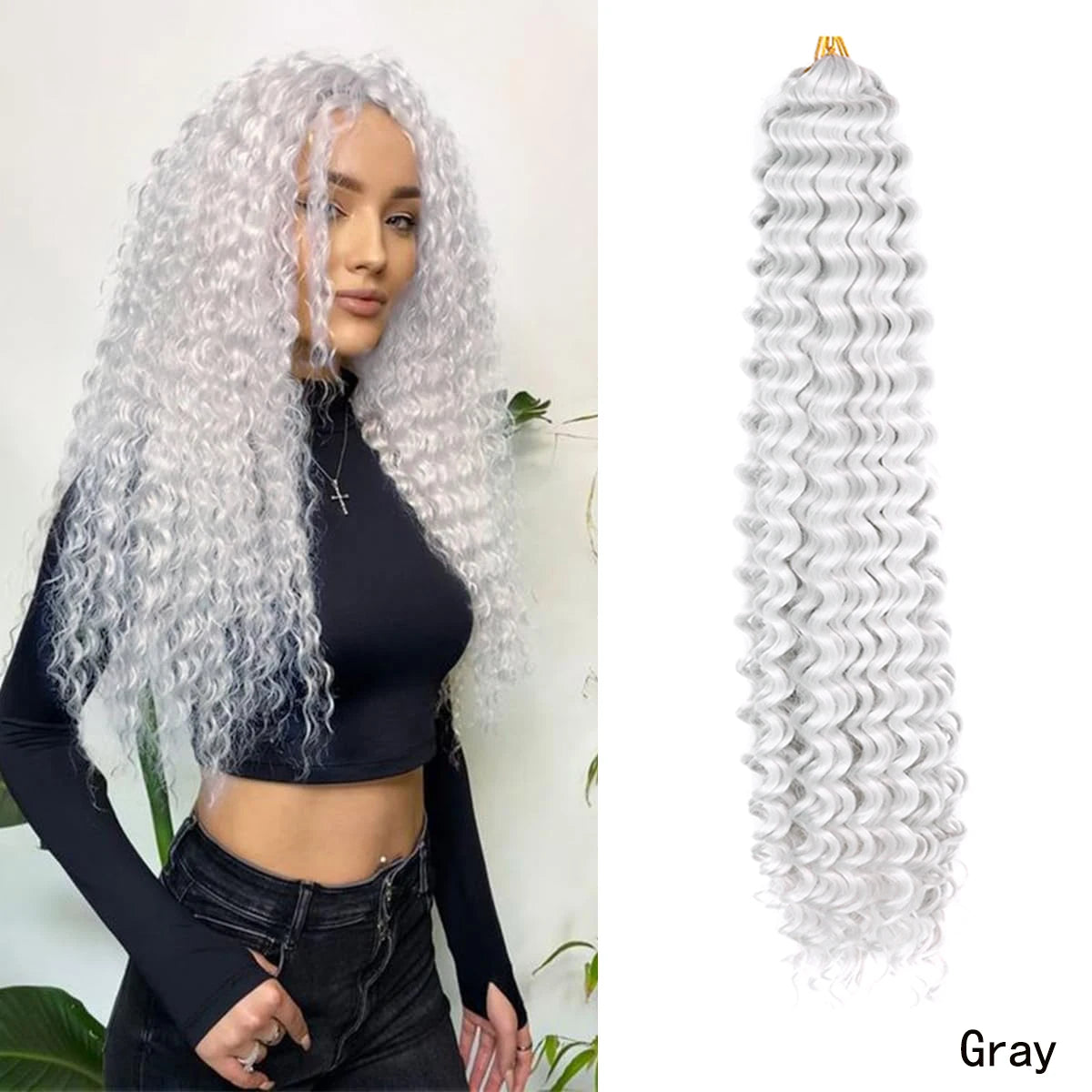 Synthetic Ocean Wave Free Tress Crochet Braiding Hair Soft Afro Curls Deep Wave Hair Extensions For Women Water Wave Hair