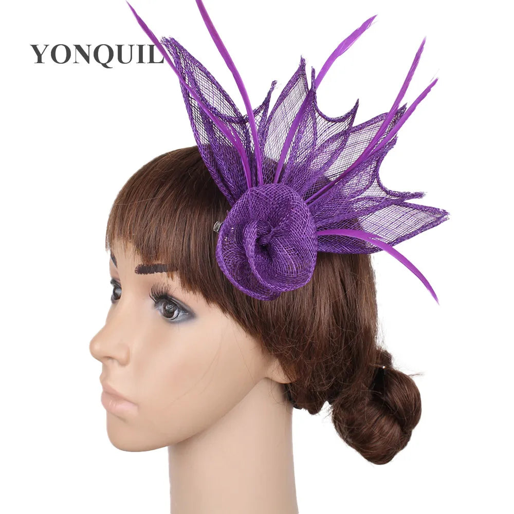 Girs Fascinator Nice Sinamay Show Headwear Hairpin Ladies Fashion Chuch Headwear Hair brooch Women Wedding Hair Accessories